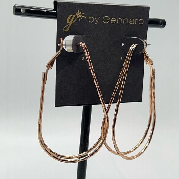Gold Tear Drop Hoops G by Gennaro Earrings $16ea / 3 for $25 - Picture 5 of 5